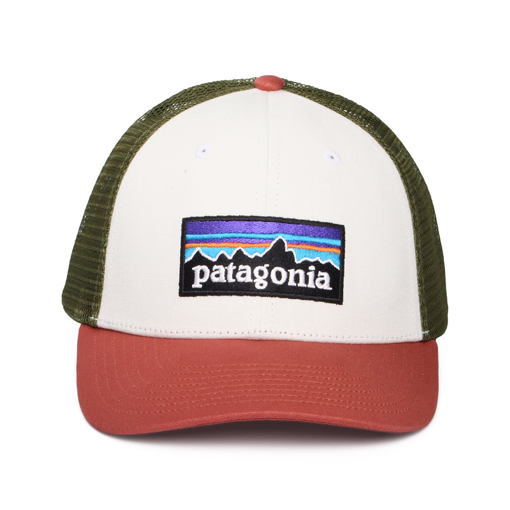 Gorra Trucker P-6 Logo LoPro de algodón orgánico de Patagonia - Blanco-Arcilla-	Verde Oliva