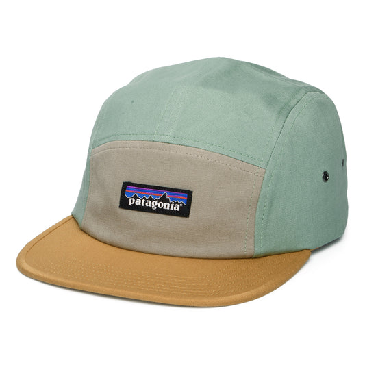 Gorra 5 paneles P-6 Label Maclure de algodón orgánico de Patagonia - Gris Topo-Mostaza-Menta