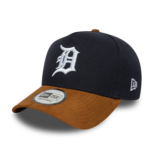 Gorra Snapback 9FORTY A-Frame MLB Suede Visor Detroit Tigers de New Era - Azul Marino-Beige Arena