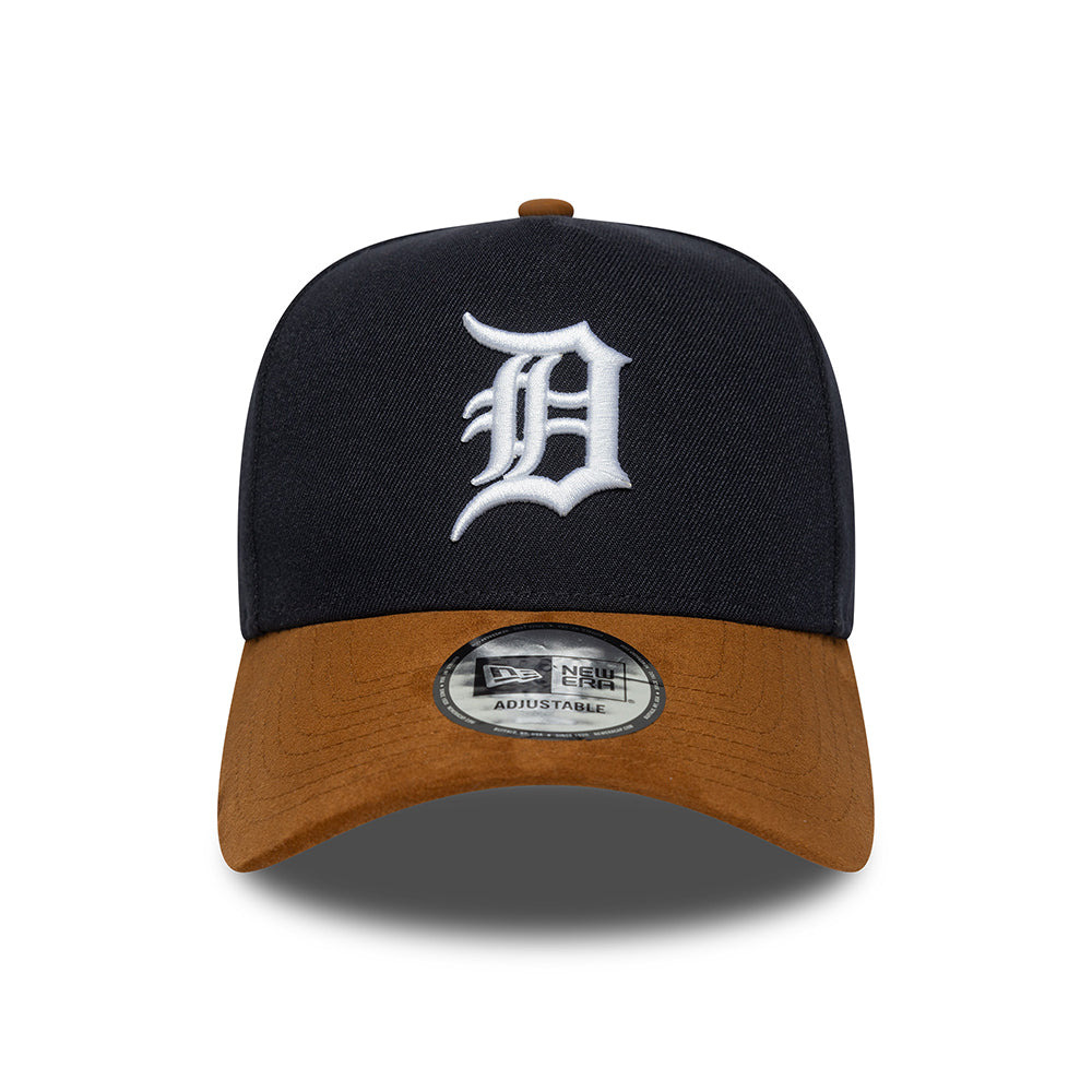 Gorra Snapback 9FORTY A-Frame MLB Suede Visor Detroit Tigers de New Era - Azul Marino-Beige Arena