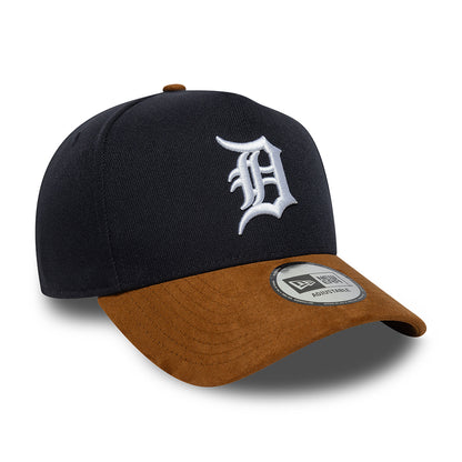 Gorra Snapback 9FORTY A-Frame MLB Suede Visor Detroit Tigers de New Era - Azul Marino-Beige Arena