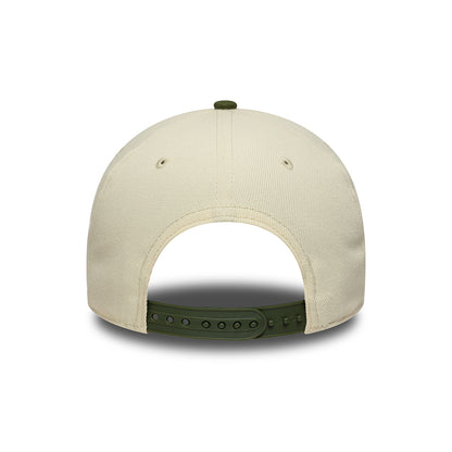 Gorra Snapback 9FORTY A-Frame - MLB World Series Patch L.A. Dodgers de New Era - Crema-Verde Musgo