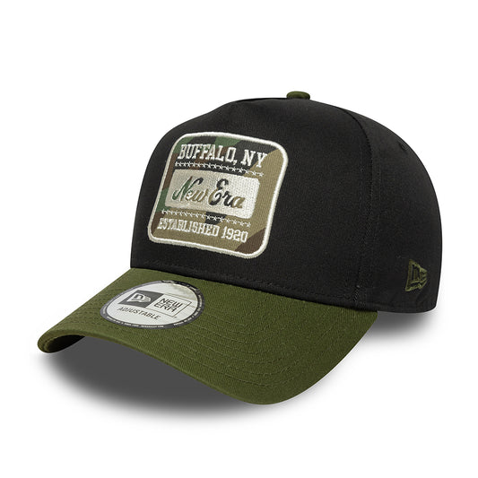 Gorra Snapback 9FORTY A-Frame NE Camo Patch de New Era - Negro-Verde Musgo