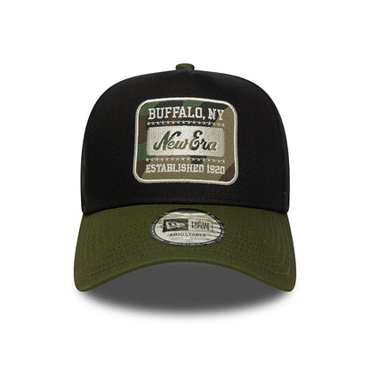 Gorra Snapback 9FORTY A-Frame NE Camo Patch de New Era - Negro-Verde Musgo