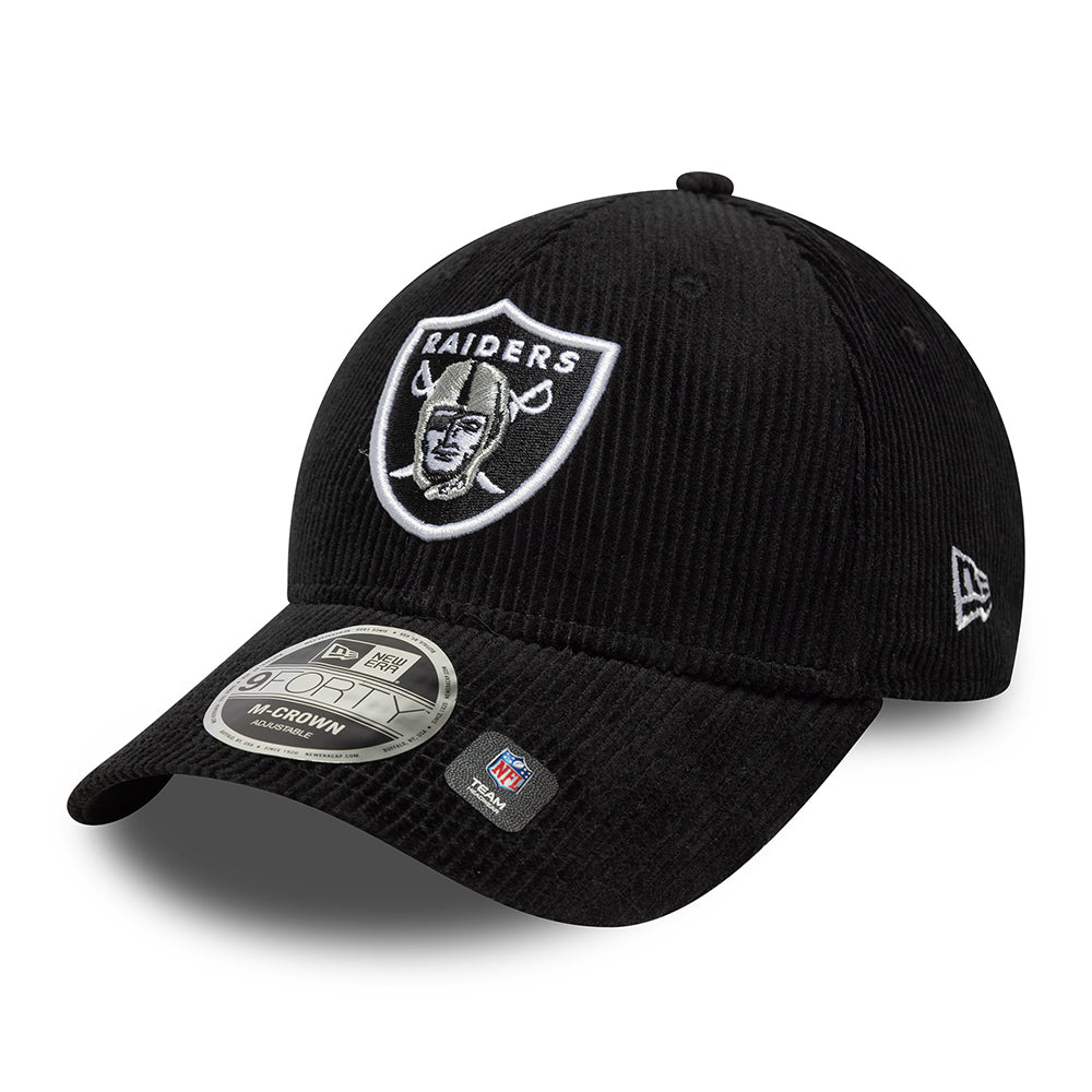 Gorra de béisbol 9FORTY NFL Cord Las Vegas Raiders de New Era - Negro