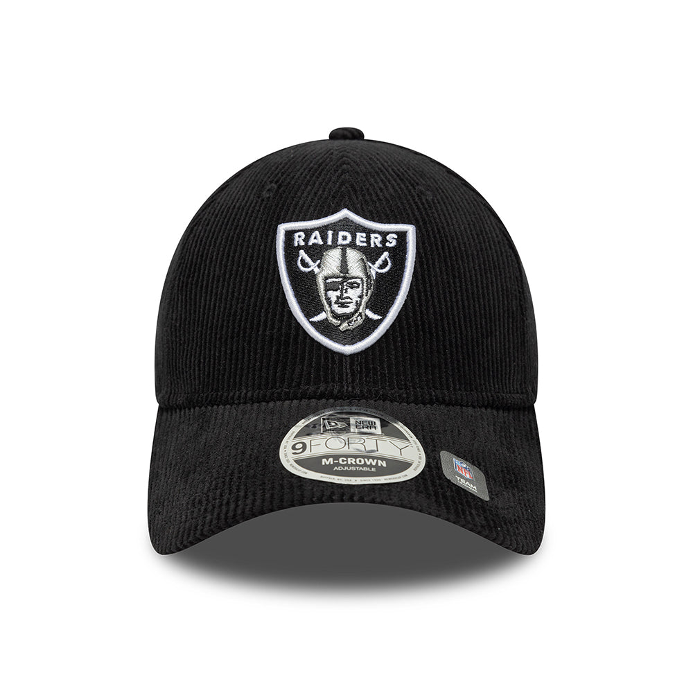 Gorra de béisbol 9FORTY NFL Cord Las Vegas Raiders de New Era - Negro