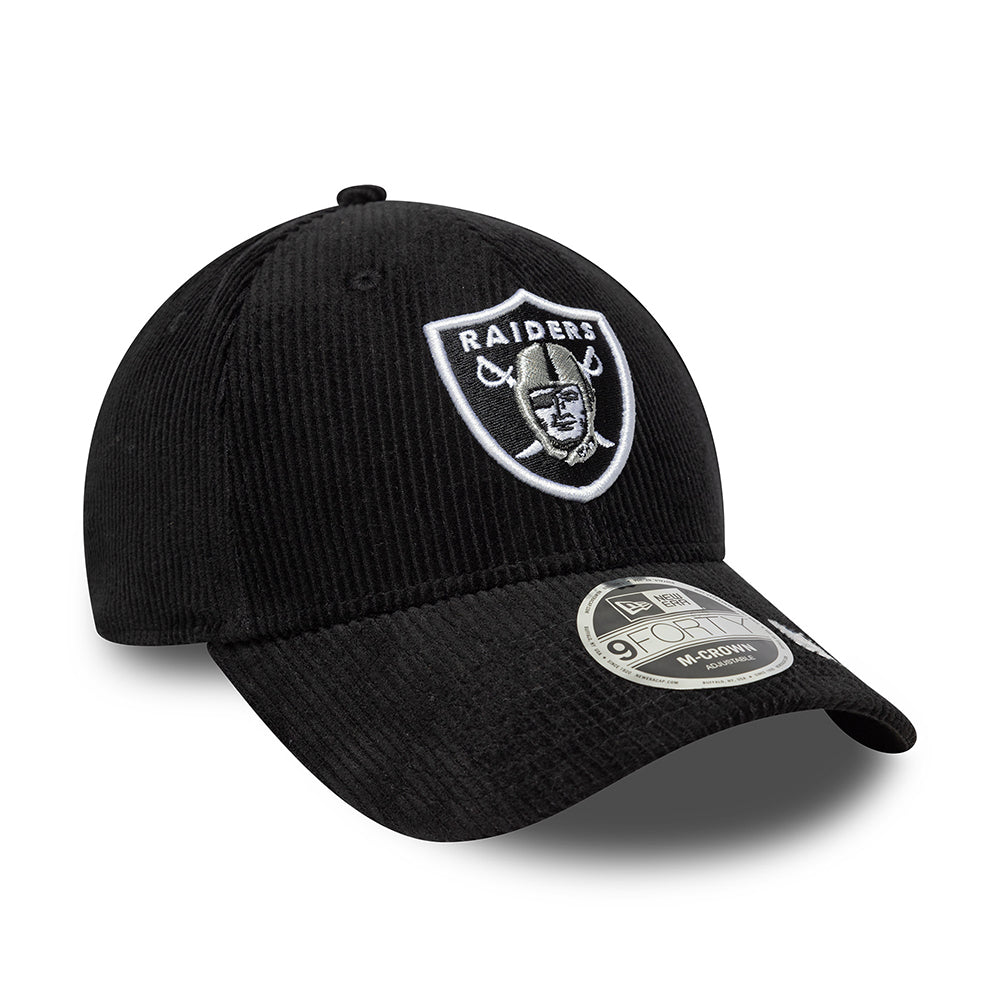 Gorra de béisbol 9FORTY NFL Cord Las Vegas Raiders de New Era - Negro