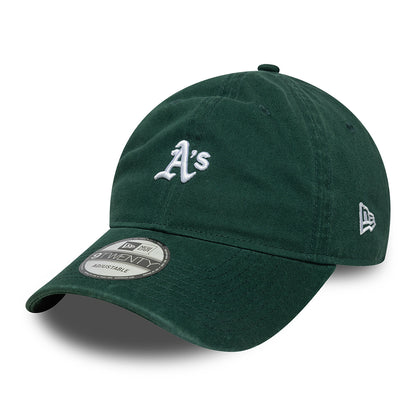 Gorra de béisbol 9TWENTY - MLB Mini Washed Oakland Athletics de New Era - Verde Oscuro-Blanco