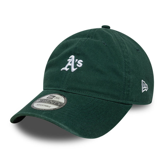 Gorra de béisbol 9TWENTY - MLB Mini Washed Oakland Athletics de New Era - Verde Oscuro-Blanco