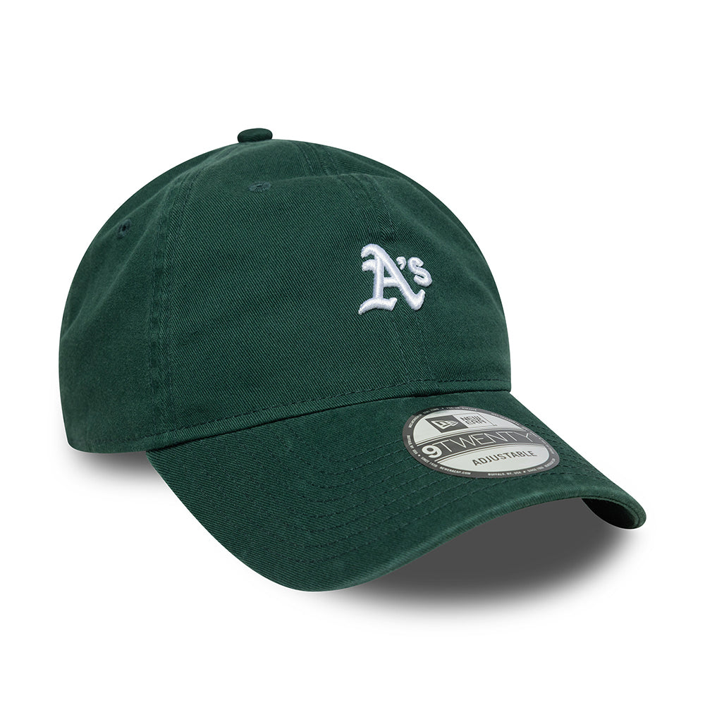 Gorra de béisbol 9TWENTY - MLB Mini Washed Oakland Athletics de New Era - Verde Oscuro-Blanco