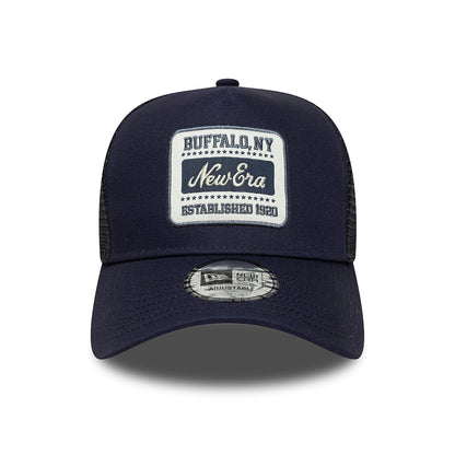 Gorra de camionero A-Frame con parche NE de New Era - Azul Marino