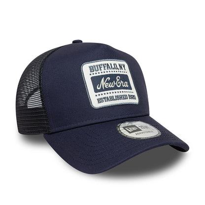Gorra de camionero A-Frame con parche NE de New Era - Azul Marino