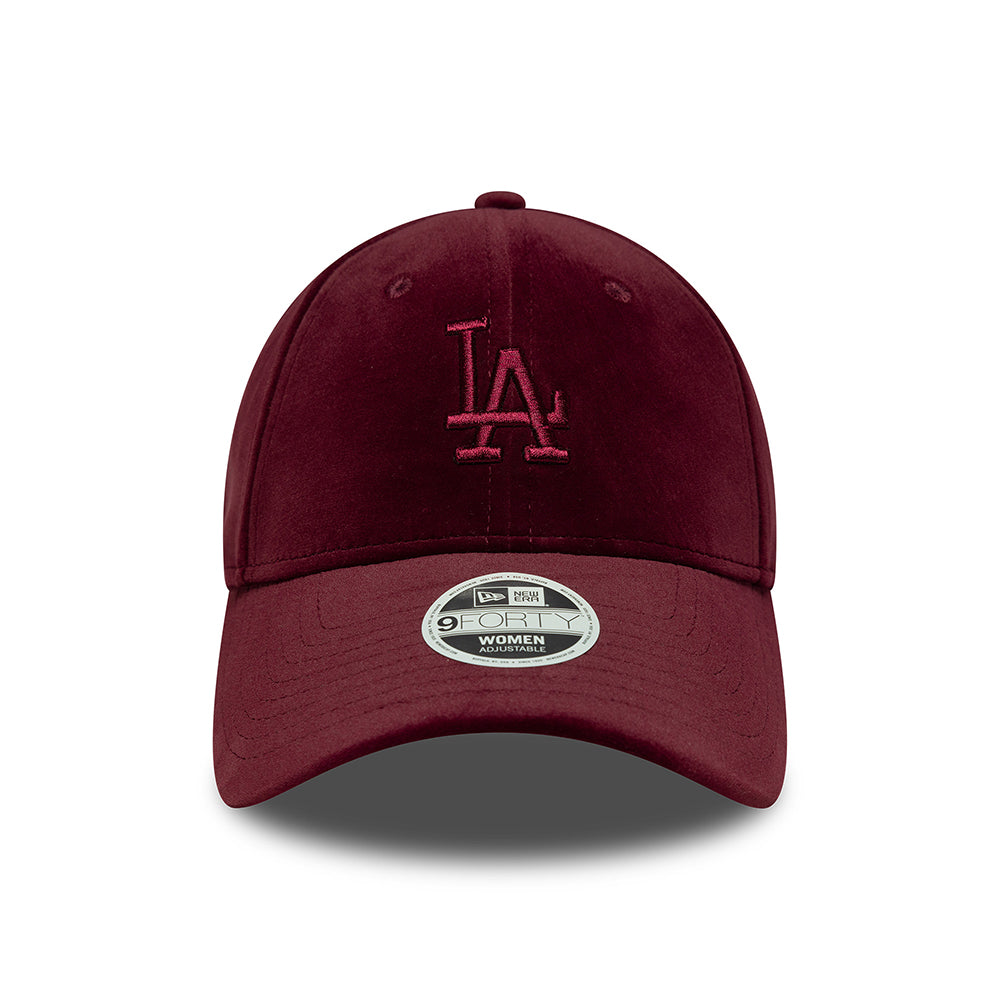 Gorra de béisbol 9FORTY MLB Velour Midi L.A. Dodgers para mujeres de New Era - Burdeos