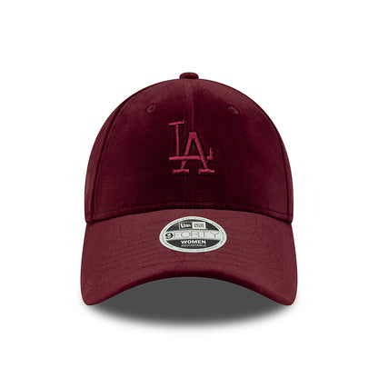 Gorra de béisbol 9FORTY MLB Velour Midi L.A. Dodgers para mujeres de New Era - Burdeos