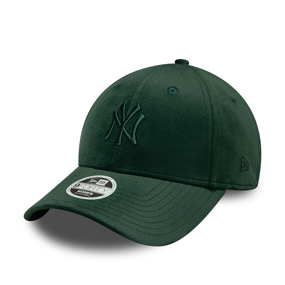 Gorra de béisbol 9FORTY MLB Velour Midi New York Yankees para mujeres de New Era - Verde Oscuro