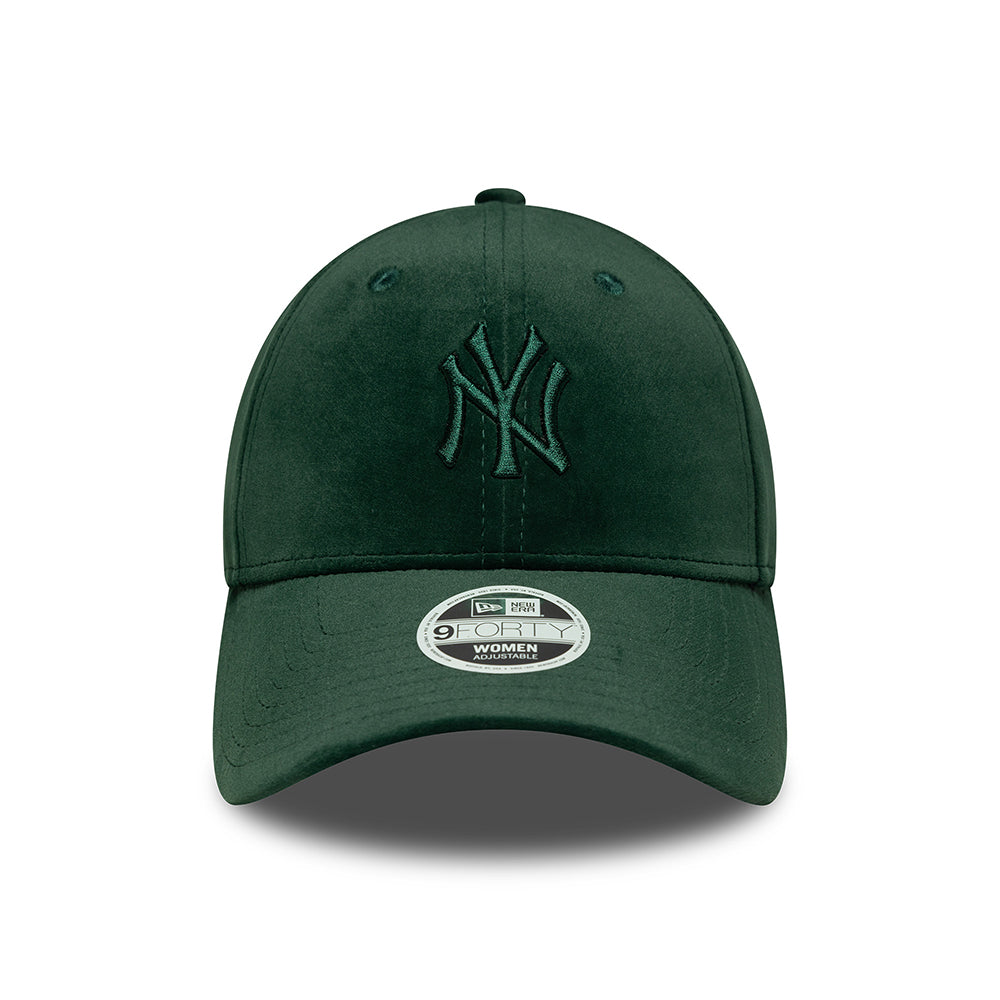 Gorra de béisbol 9FORTY MLB Velour Midi New York Yankees para mujeres de New Era - Verde Oscuro