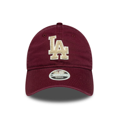 Gorra de béisbol mujeres 9TWENTY MLB Boucle L.A. Dodgers de New Era - Burdeos-Crema