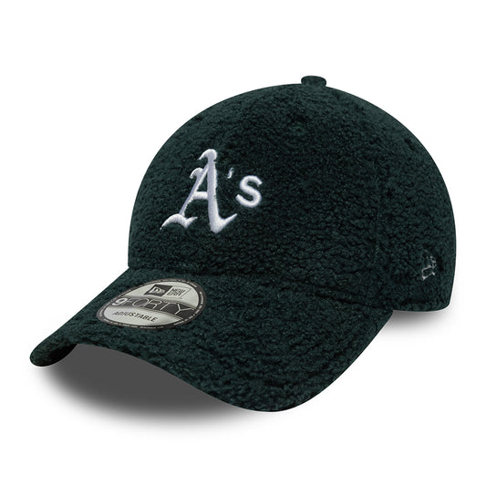 Gorra de béisbol 9FORTY MLB Winter Borg Athletics de New Era - Verde Oscuro-Blanco