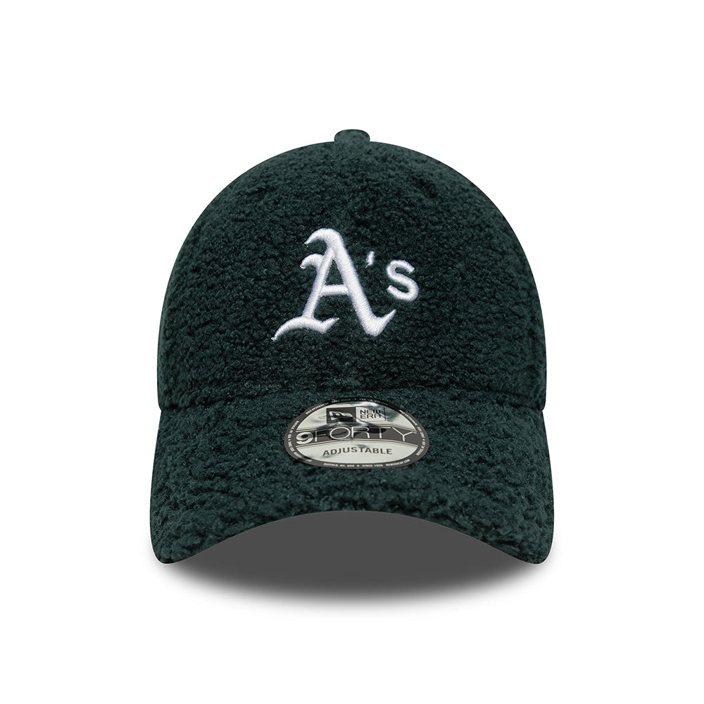 Gorra de béisbol 9FORTY MLB Winter Borg Athletics de New Era - Verde Oscuro-Blanco