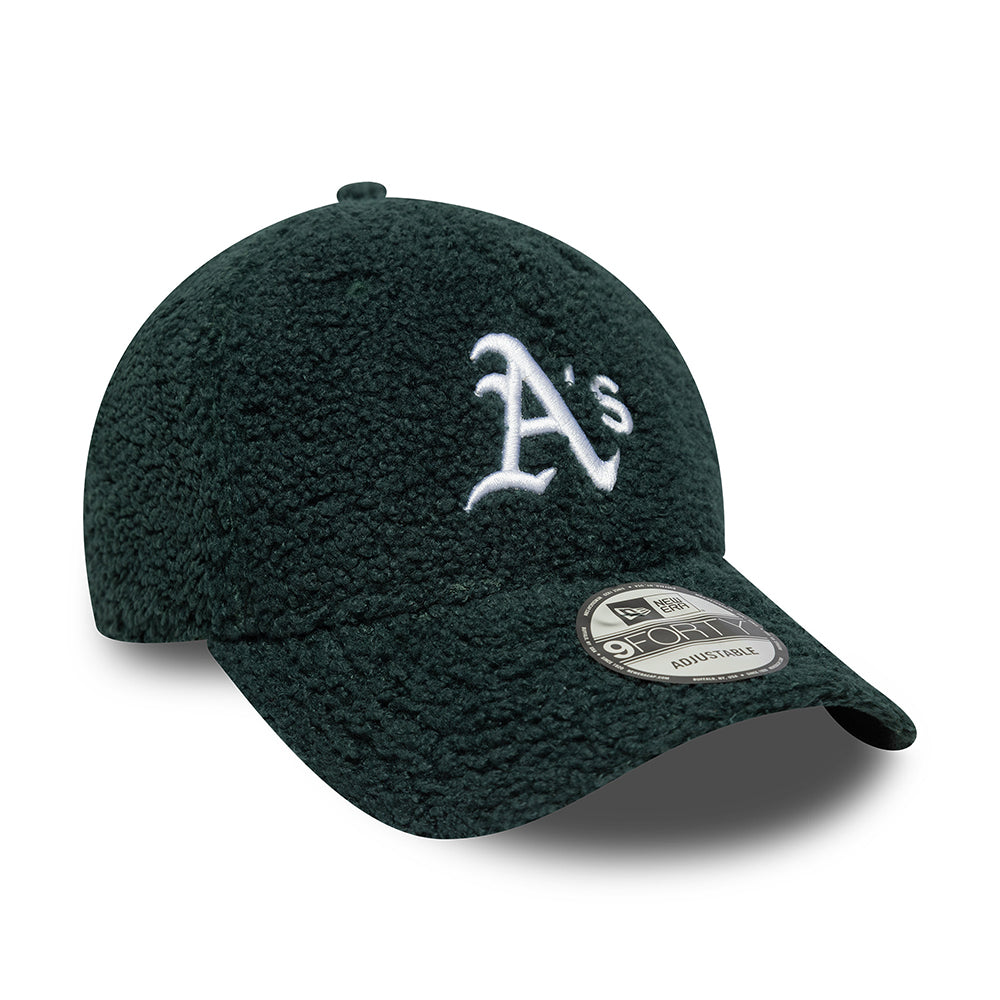 Gorra de béisbol 9FORTY MLB Winter Borg Athletics de New Era - Verde Oscuro-Blanco
