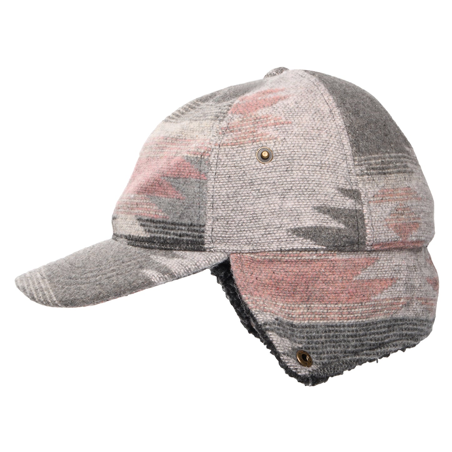 Gorra de béisbol Sapos estampado azteca con orejeras de Scala - Gris Multi