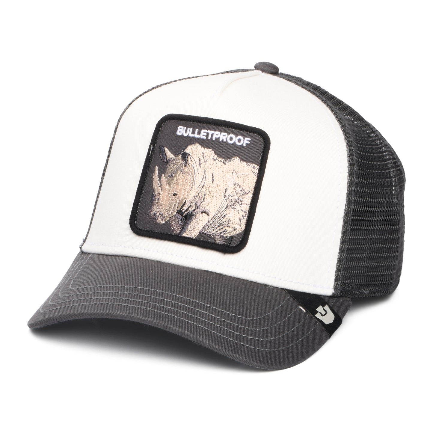 Gorra de camionero Bulletproof de Goorin - Blanco-Gris