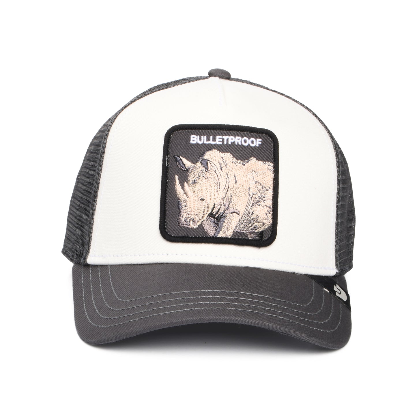 Gorra de camionero Bulletproof de Goorin - Blanco-Gris