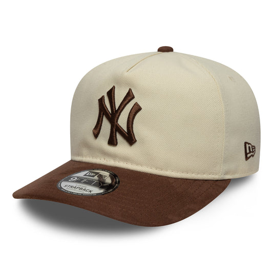 Gorra béisbol 9FIFTY A-Frame MLB Suede Visor NY Yankees de New Era - Crema-Chocolate