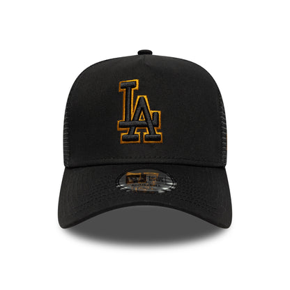 Gorra de camionero A-Frame MLB Outline L.A. Dodgers de New Era - Negro-Ocre