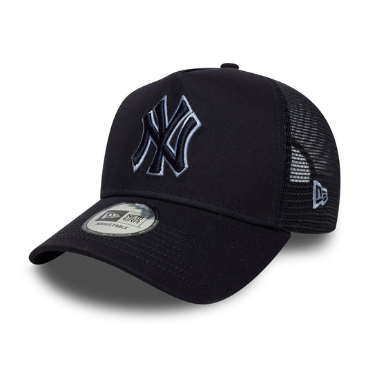 Gorra de camionero A-Frame MLB Outline New York Yankees de New Era - Azul Marino-Azul Claro