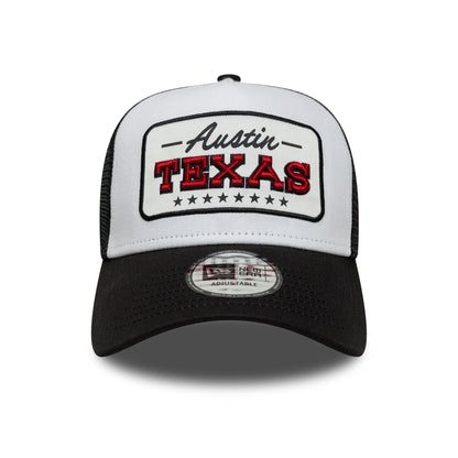 Gorra de camionero A-Frame - Location Patch de New Era - Blanco-Negro