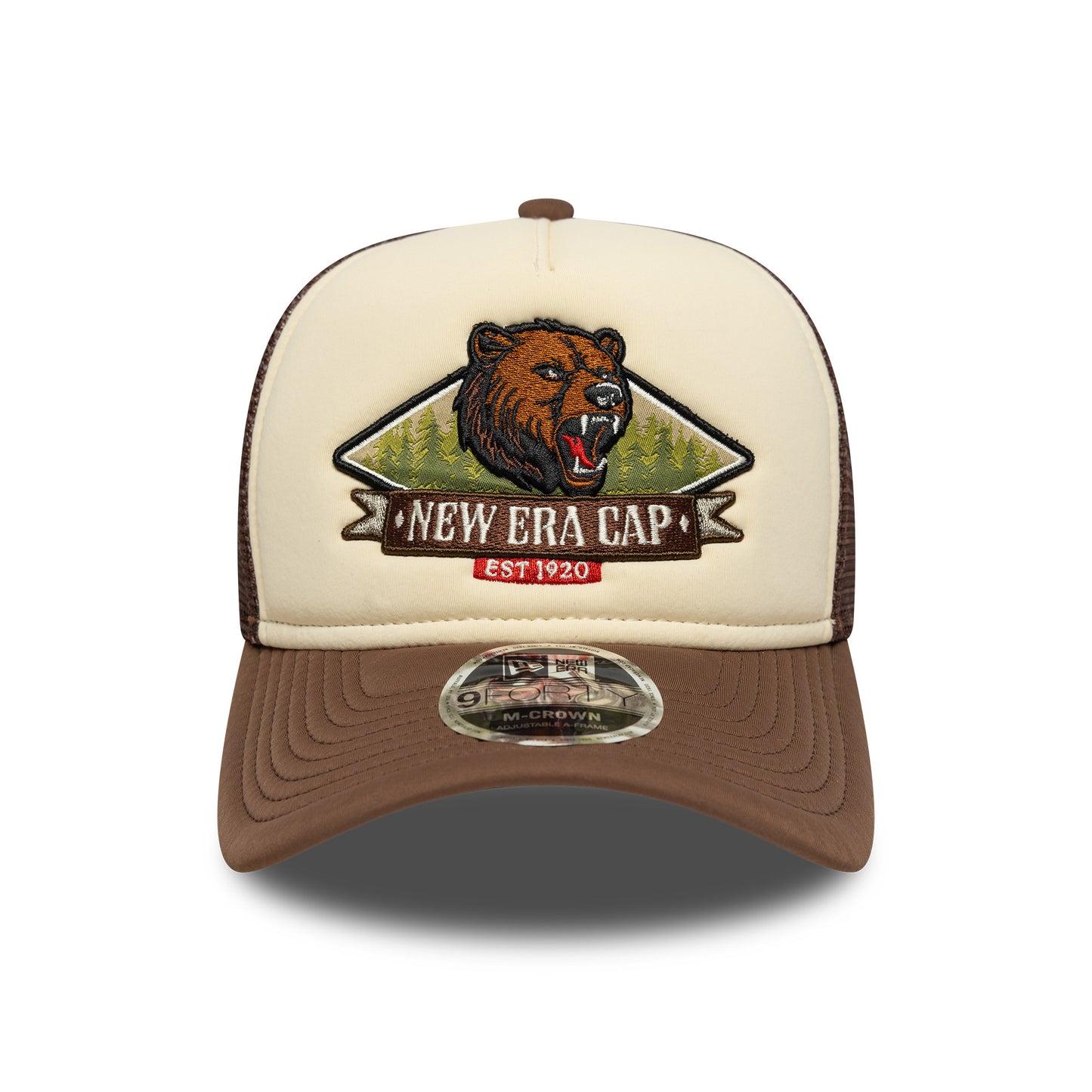 Gorra de camionero 9FORTY M-Crown A-Frame - NE Graphic de New Era - Crema-Chocolate