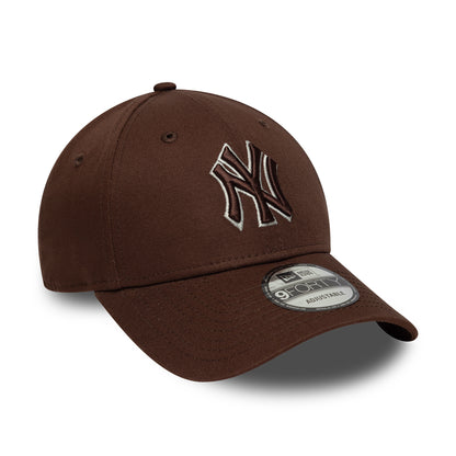 Gorra de béisbol 9FORTY - MLB Outline New York Yankees de New Era - Chocolate-Crema