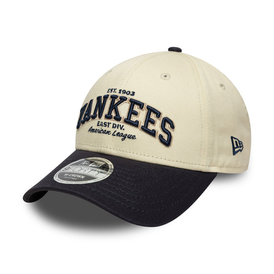 Gorra de béisbol 9FORTY MLB Wordmark NY Yankees de New Era - Crema-Azul Marino