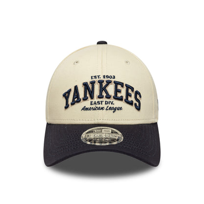 Gorra de béisbol 9FORTY MLB Wordmark NY Yankees de New Era - Crema-Azul Marino
