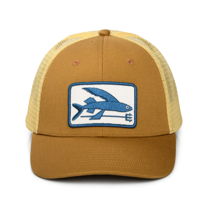 Gorra de camionero Pez Volador LoPro de Patagonia - Beige Oscuro-Amarillo