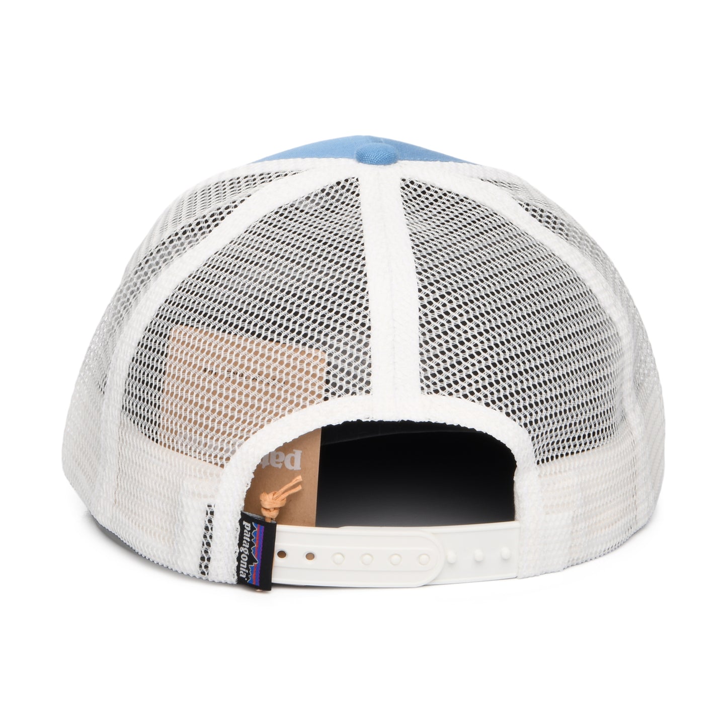 Gorra de camionero P-6 Logo de algodón orgánico de Patagonia - Océano-Blanco