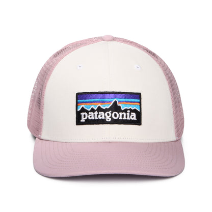 Gorra de camionero P-6 Logo de algodón orgánico de Patagonia - Blanco-Violeta