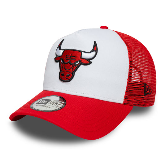 Gorra de camionero A-Frame NBA Side Patch Chicago Bulls de New Era - Rojo-Blanco