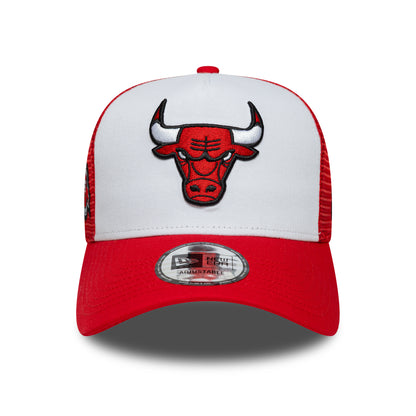 Gorra de camionero A-Frame NBA Side Patch Chicago Bulls de New Era - Rojo-Blanco