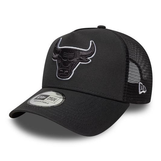 Gorra de camionero A-Frame NBA Outline Chicago Bulls de New Era - Gris Oscuro-Blanco