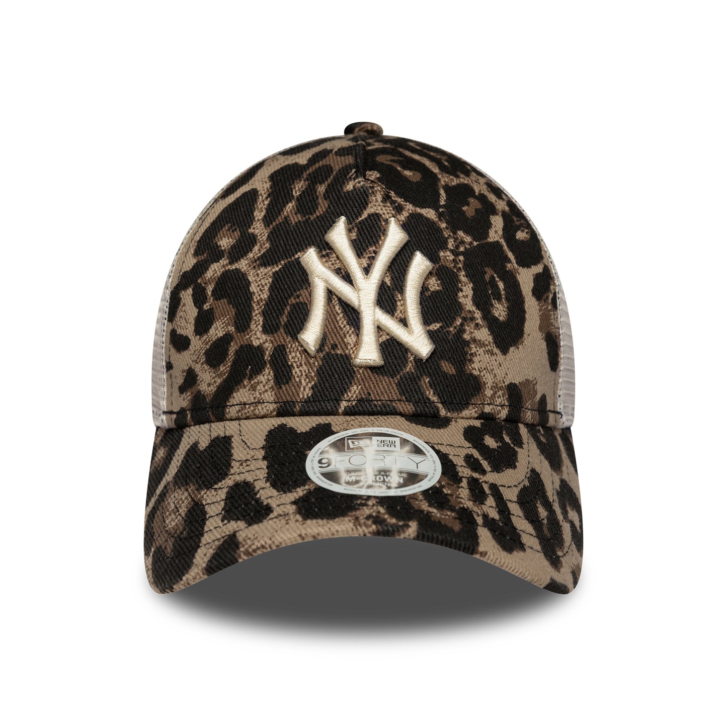 Gorra de camionero mujeres 9FORTY M-Crown A-Frame - MLB Leopard New York Yankees de New Era - Marrón-Piedra
