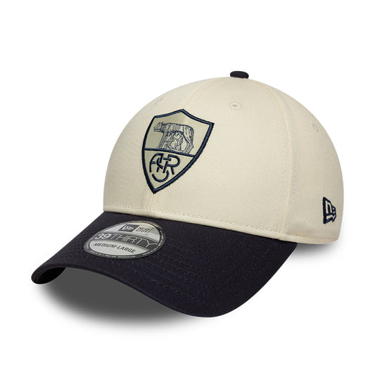 Gorra de béisbol 39THIRTY de temporada AS Roma de New Era - Crema-Azul Marino