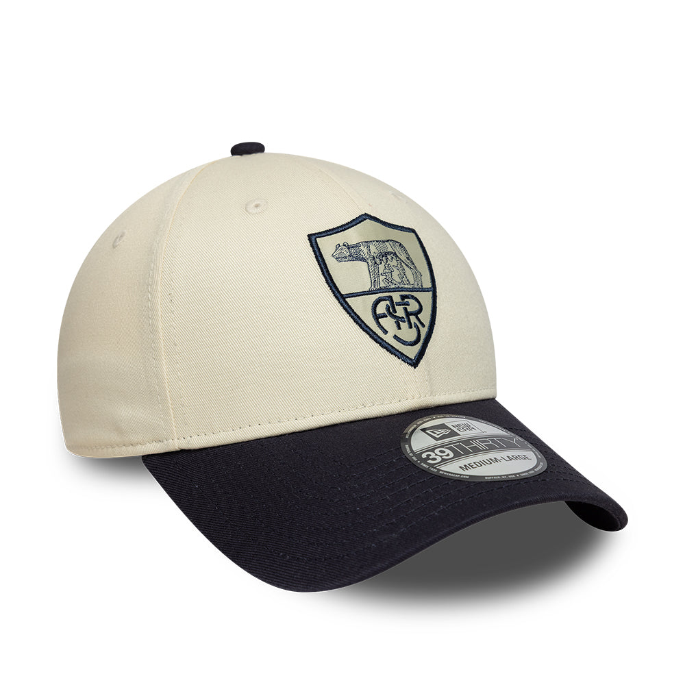 Gorra de béisbol 39THIRTY de temporada AS Roma de New Era - Crema-Azul Marino