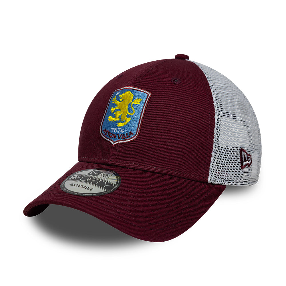 Gorra de camionero 9FORTY League Aston Villa FC de New Era - Burdeos-Azul Cielo