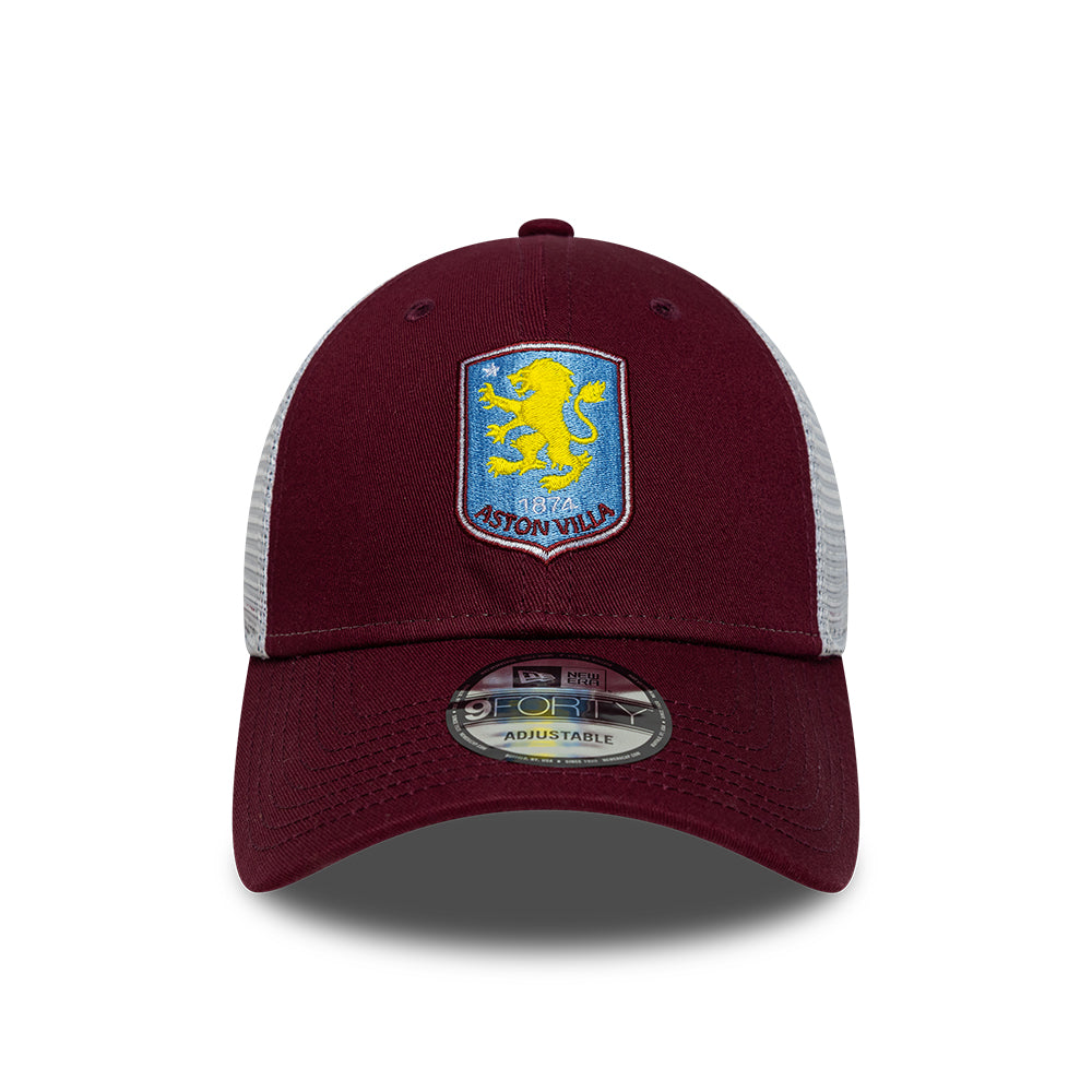 Gorra de camionero 9FORTY League Aston Villa FC de New Era - Burdeos-Azul Cielo