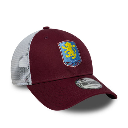 Gorra de camionero 9FORTY League Aston Villa FC de New Era - Burdeos-Azul Cielo