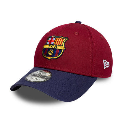 Gorra de béisbol 9FORTY Contrast FC Barcelona de New Era - Rojo Cardenal-Azul Marino