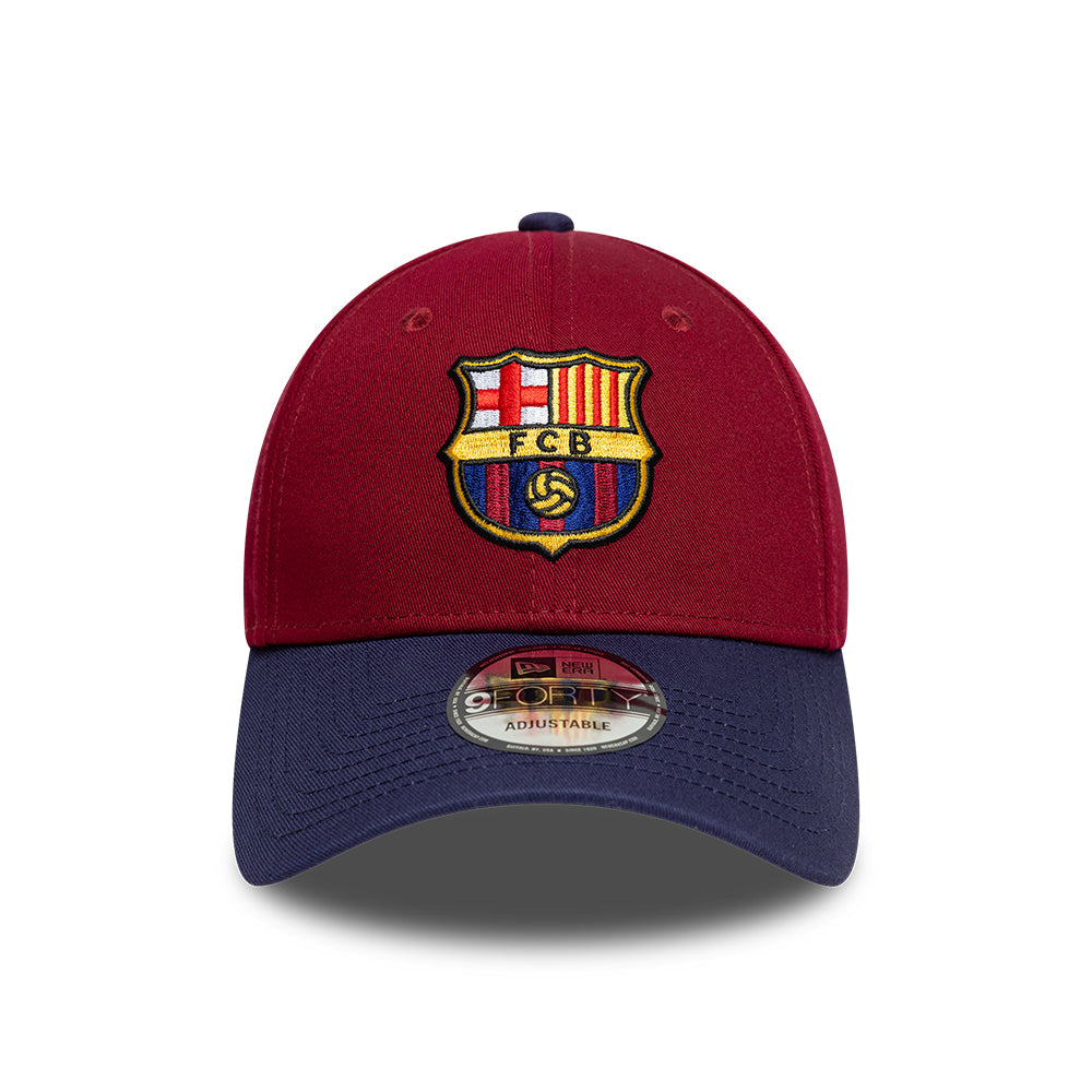 Gorra de béisbol 9FORTY Contrast FC Barcelona de New Era - Rojo Cardenal-Azul Marino