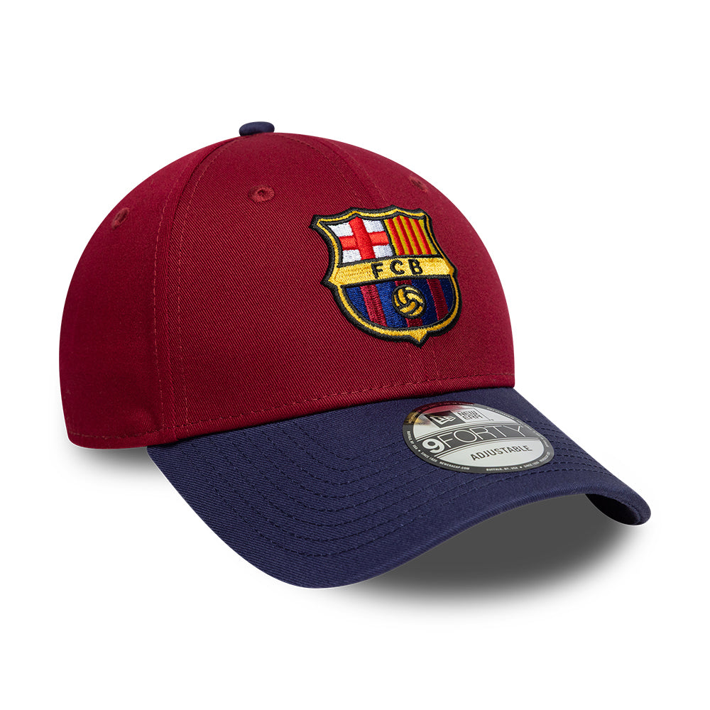 Gorra de béisbol 9FORTY Contrast FC Barcelona de New Era - Rojo Cardenal-Azul Marino